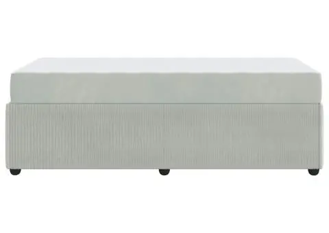 Cadru de pat cu saltea Altele Gri deschis 100 x 200 cm Catifea - 5/5