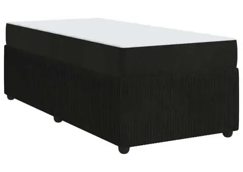 Cadru de pat cu saltea Altele Negru 100 x 200 cm Catifea - 2/5