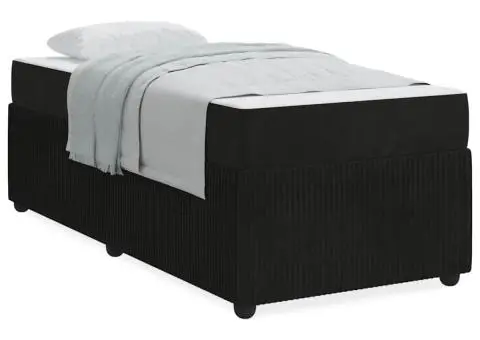 Cadru de pat cu saltea Altele Negru 100 x 200 cm Catifea - 4/5