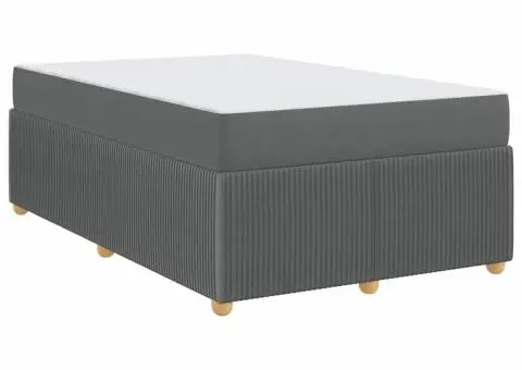 Cadru de pat Altele Gri închis 120 x 190 cm țesătură - 2/5