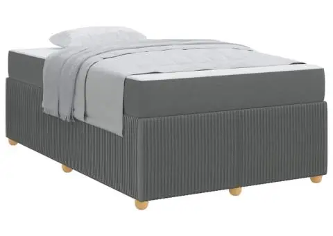 Cadru de pat Altele Gri închis 120 x 190 cm țesătură - 3/5