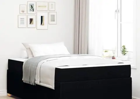 Cadru de pat Altele Negru 120 x 190 cm țesătură - 1/5