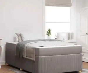 vidaXL Cadru de pat Altele Gri taupe 120 x 190 cm țesătură