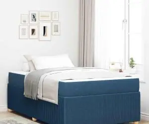 vidaXL Cadru de pat Altele albastru 120 x 190 cm țesătură