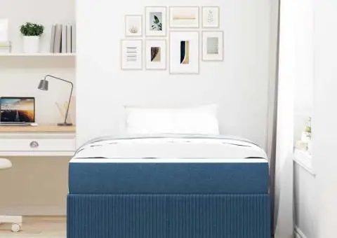 Cadru de pat Altele albastru 120 x 190 cm țesătură - 5/5