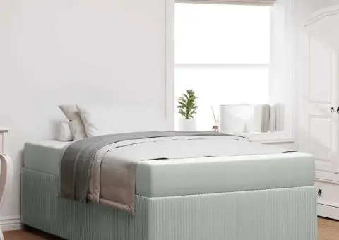 Cadru de pat cu saltea Altele Gri deschis 120 x 190 cm Catifea - 1/5