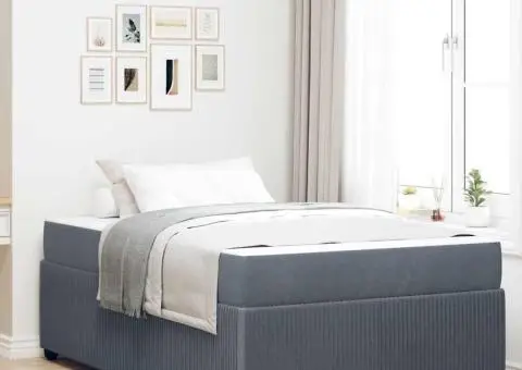 Cadru de pat cu saltea Altele Gri închis 120 x 190 cm Catifea - 1/5