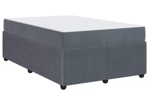 Cadru de pat cu saltea Altele Gri închis 120 x 190 cm Catifea - 2/5