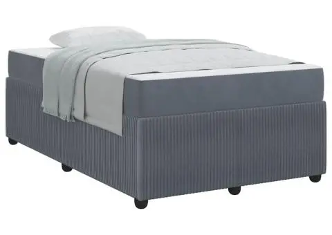 Cadru de pat cu saltea Altele Gri închis 120 x 190 cm Catifea - 3/5