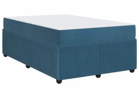 Cadru de pat cu saltea Altele albastru 120 x 190 cm Catifea - 2/5