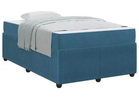 Cadru de pat cu saltea Altele albastru 120 x 190 cm Catifea - 3/5
