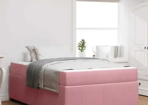 Cadru de pat cu saltea Altele Roz 120 x 190 cm Catifea - 1/5