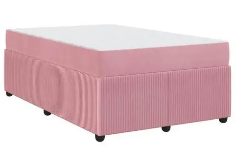 Cadru de pat cu saltea Altele Roz 120 x 190 cm Catifea - 2/5