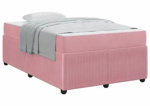 Cadru de pat cu saltea Altele Roz 120 x 190 cm Catifea - 3/5