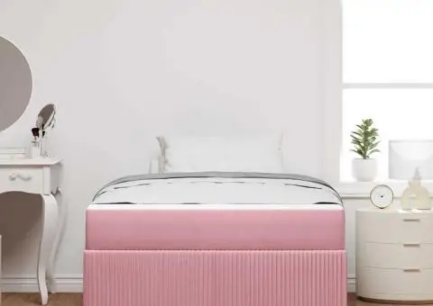 Cadru de pat cu saltea Altele Roz 120 x 190 cm Catifea - 5/5