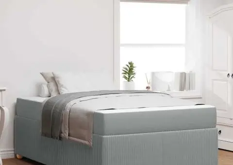 Cadru de pat Altele Gri deschis 120 x 200 cm țesătură - 1/5