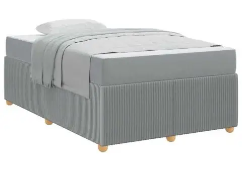 Cadru de pat Altele Gri deschis 120 x 200 cm țesătură - 3/5