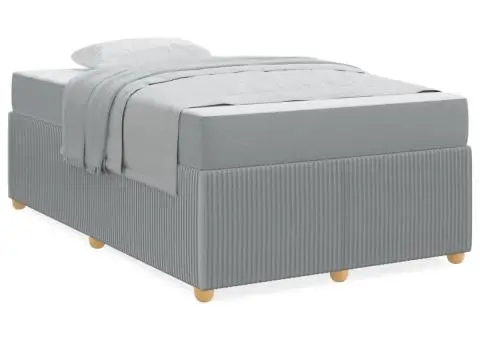 Cadru de pat Altele Gri deschis 120 x 200 cm țesătură - 4/5