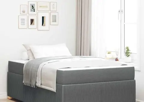 Cadru de pat Altele Gri închis 120 x 200 cm țesătură - 1/5