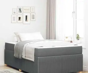 vidaXL Cadru de pat Altele Gri închis 120 x 200 cm țesătură
