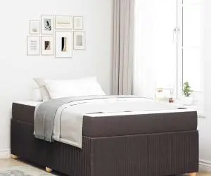 vidaXL Cadru de pat Altele Maro închis 120 x 200 cm țesătură