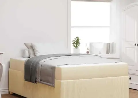 Cadru de pat Altele Crem 120 x 200 cm țesătură - 1/5