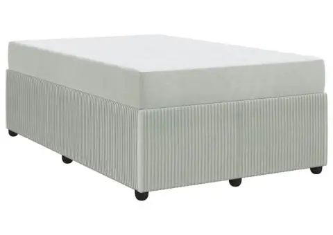 Cadru de pat cu saltea Altele Gri deschis 120 x 200 cm Catifea - 2/5