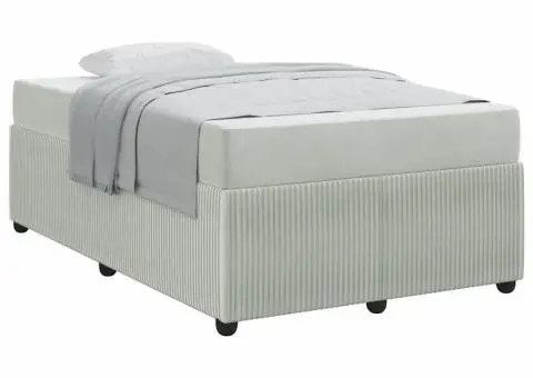 Cadru de pat cu saltea Altele Gri deschis 120 x 200 cm Catifea - 3/5