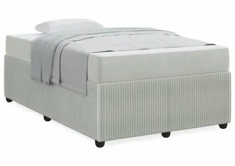 Cadru de pat cu saltea Altele Gri deschis 120 x 200 cm Catifea - 4/5