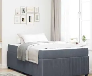 vidaXL Cadru de pat cu saltea Altele Gri închis 120 x 200 cm Catifea