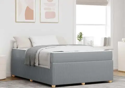 Cadru de pat Altele Gri deschis 140 x 200 cm țesătură - 1/5