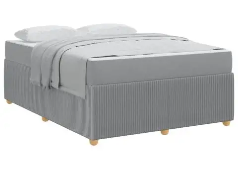 Cadru de pat Altele Gri deschis 140 x 200 cm țesătură - 3/5