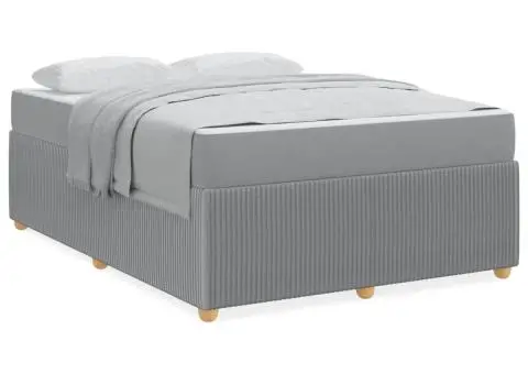 Cadru de pat Altele Gri deschis 140 x 200 cm țesătură - 4/5