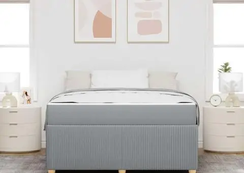 Cadru de pat Altele Gri deschis 140 x 200 cm țesătură - 5/5