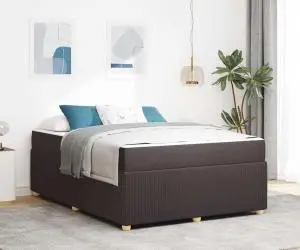 vidaXL Cadru de pat Altele Maro închis 140 x 200 cm țesătură