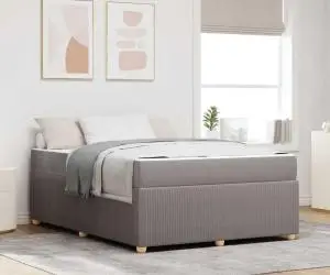 vidaXL Cadru de pat Altele Gri taupe 140 x 200 cm țesătură