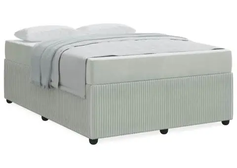 Cadru de pat cu saltea Altele Gri deschis 140 x 200 cm Catifea - 4/5