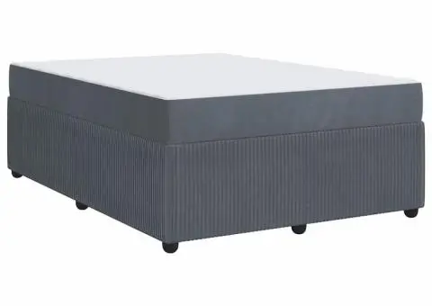 Cadru de pat cu saltea Altele Gri închis 140 x 200 cm Catifea - 2/5