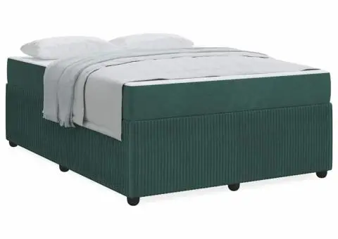 Cadru de pat cu saltea Altele Verde închis 140 x 200 cm Catifea - 4/5