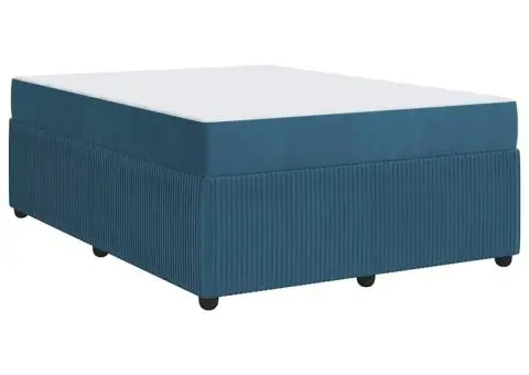 Cadru de pat cu saltea Altele albastru 140 x 200 cm Catifea - 2/5