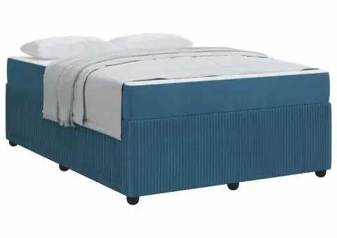 Cadru de pat cu saltea Altele albastru 140 x 200 cm Catifea - 3/5