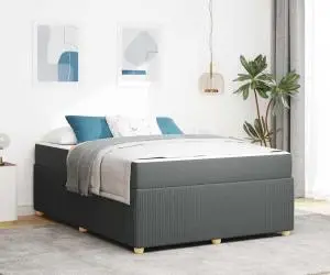 vidaXL Cadru de pat Altele Gri închis 160 x 200 cm țesătură