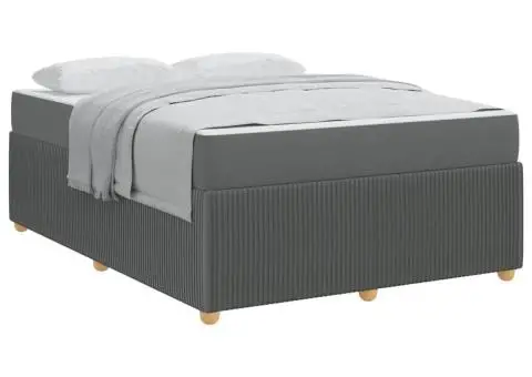 Cadru de pat Altele Gri închis 160 x 200 cm țesătură - 3/5