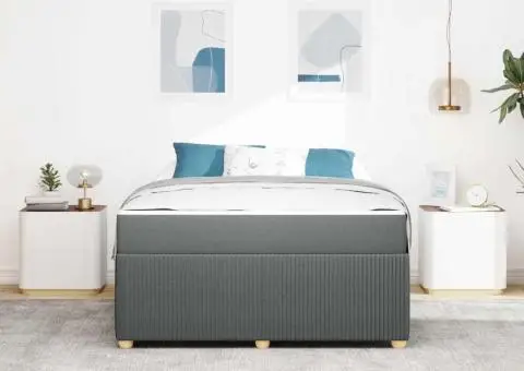 Cadru de pat Altele Gri închis 160 x 200 cm țesătură - 5/5