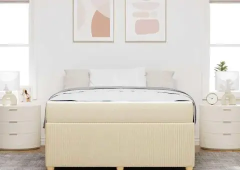 Cadru de pat Altele Crem 160 x 200 cm țesătură - 1/5