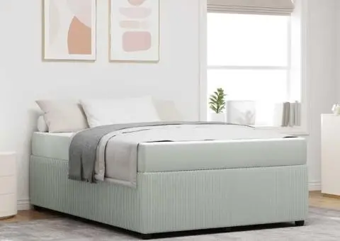 Cadru de pat cu saltea Altele Gri deschis 160 x 200 cm Catifea - 1/5