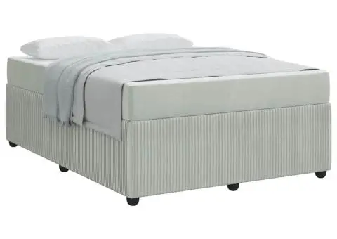 Cadru de pat cu saltea Altele Gri deschis 160 x 200 cm Catifea - 3/5