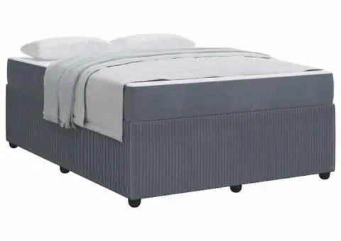 Cadru de pat cu saltea Altele Gri închis 160 x 200 cm Catifea - 3/5