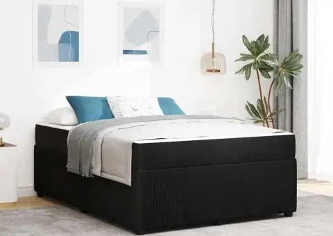 Cadru de pat cu saltea Altele Negru 160 x 200 cm Catifea - 1/5