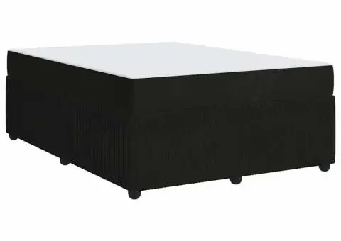 Cadru de pat cu saltea Altele Negru 160 x 200 cm Catifea - 2/5